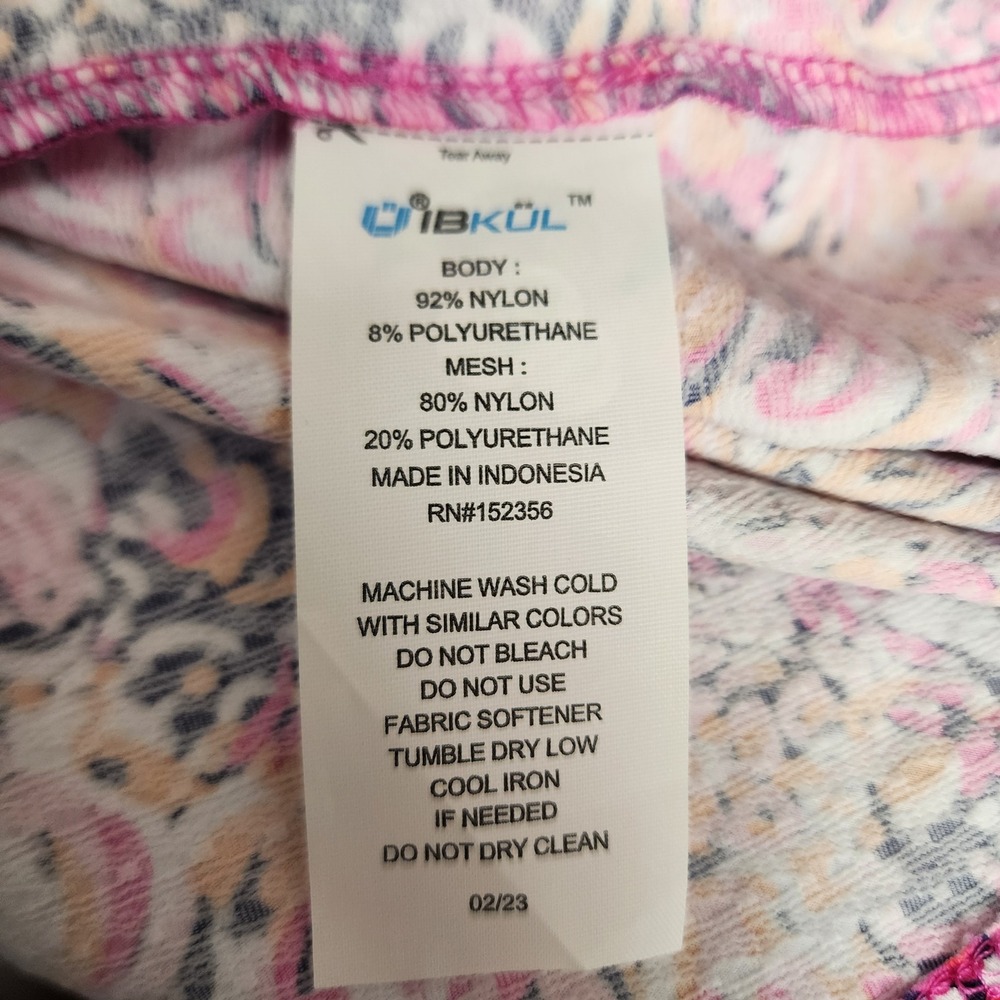 IBKUL Marissa Long Sleeve Zip Mock Neck Top Hot Pink Orange Peel XL UPF 50+ - Picture 8 of 9